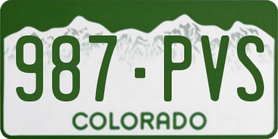 CO license plate 987PVS