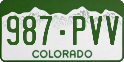 CO license plate 987PVV