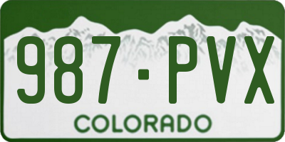 CO license plate 987PVX