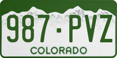 CO license plate 987PVZ