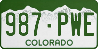 CO license plate 987PWE
