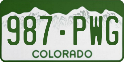 CO license plate 987PWG