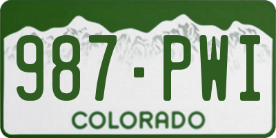 CO license plate 987PWI