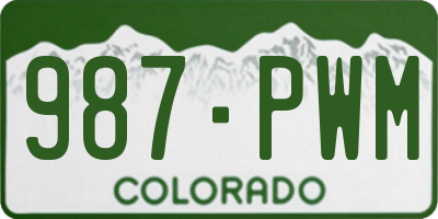CO license plate 987PWM