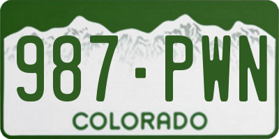 CO license plate 987PWN