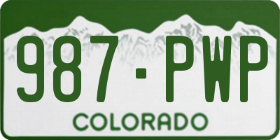 CO license plate 987PWP