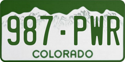 CO license plate 987PWR