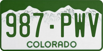 CO license plate 987PWV
