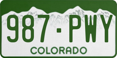 CO license plate 987PWY