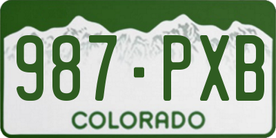 CO license plate 987PXB