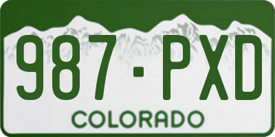 CO license plate 987PXD