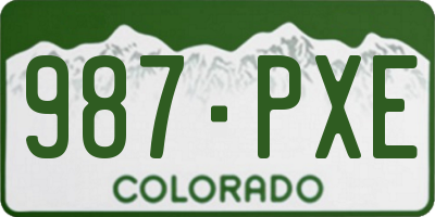 CO license plate 987PXE