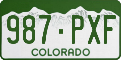 CO license plate 987PXF