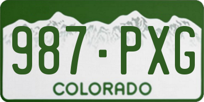CO license plate 987PXG