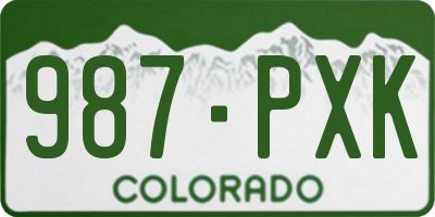 CO license plate 987PXK