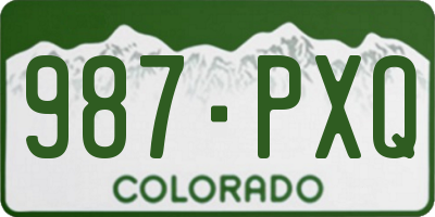 CO license plate 987PXQ