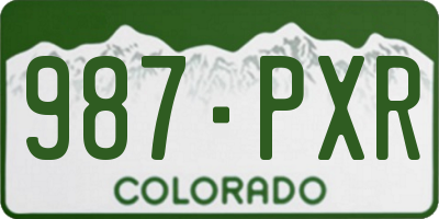 CO license plate 987PXR