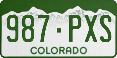CO license plate 987PXS