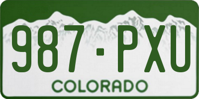 CO license plate 987PXU