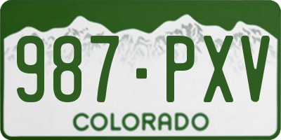 CO license plate 987PXV