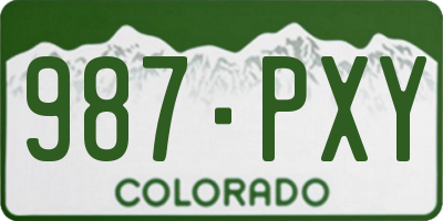CO license plate 987PXY