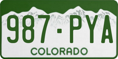 CO license plate 987PYA
