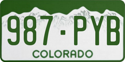 CO license plate 987PYB