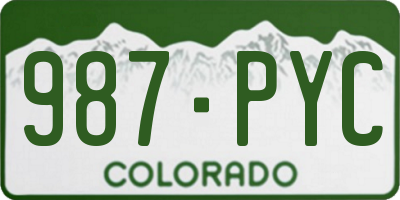 CO license plate 987PYC