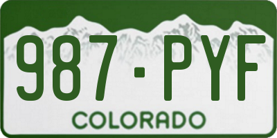 CO license plate 987PYF
