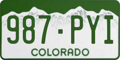 CO license plate 987PYI