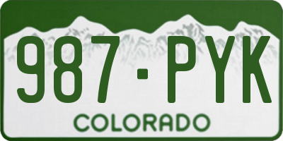 CO license plate 987PYK