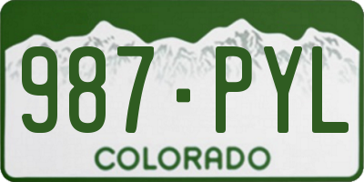 CO license plate 987PYL
