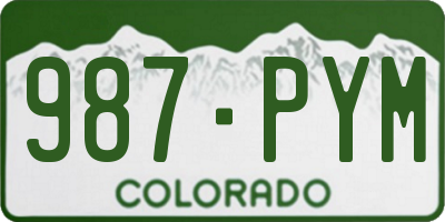 CO license plate 987PYM