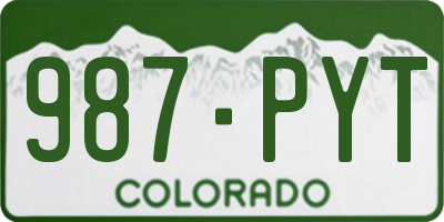 CO license plate 987PYT