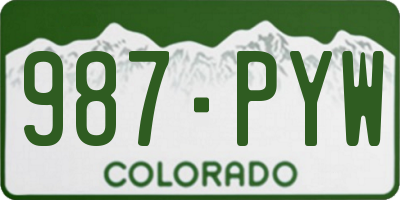 CO license plate 987PYW