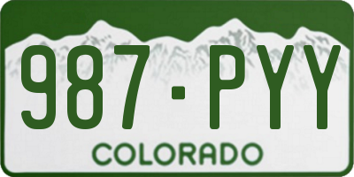 CO license plate 987PYY