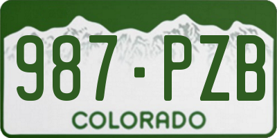 CO license plate 987PZB