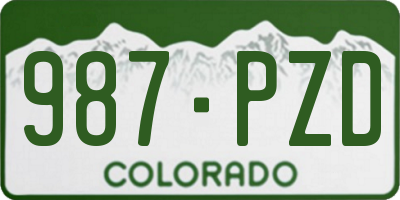 CO license plate 987PZD