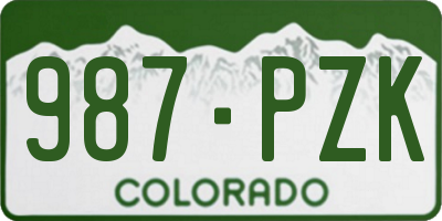 CO license plate 987PZK