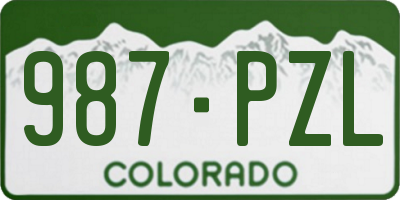 CO license plate 987PZL