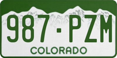 CO license plate 987PZM