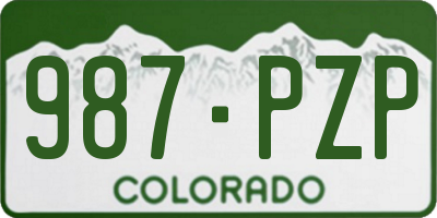 CO license plate 987PZP