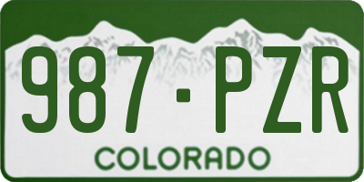 CO license plate 987PZR
