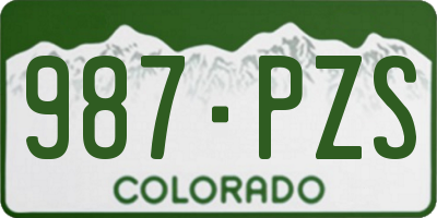 CO license plate 987PZS