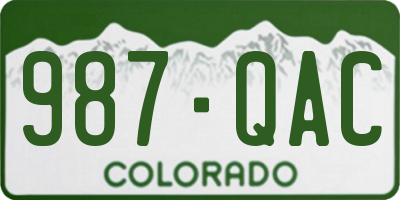 CO license plate 987QAC