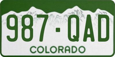 CO license plate 987QAD