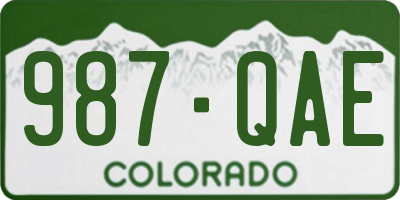 CO license plate 987QAE