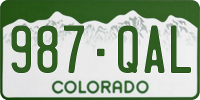CO license plate 987QAL