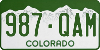 CO license plate 987QAM