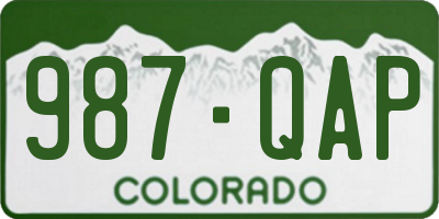 CO license plate 987QAP